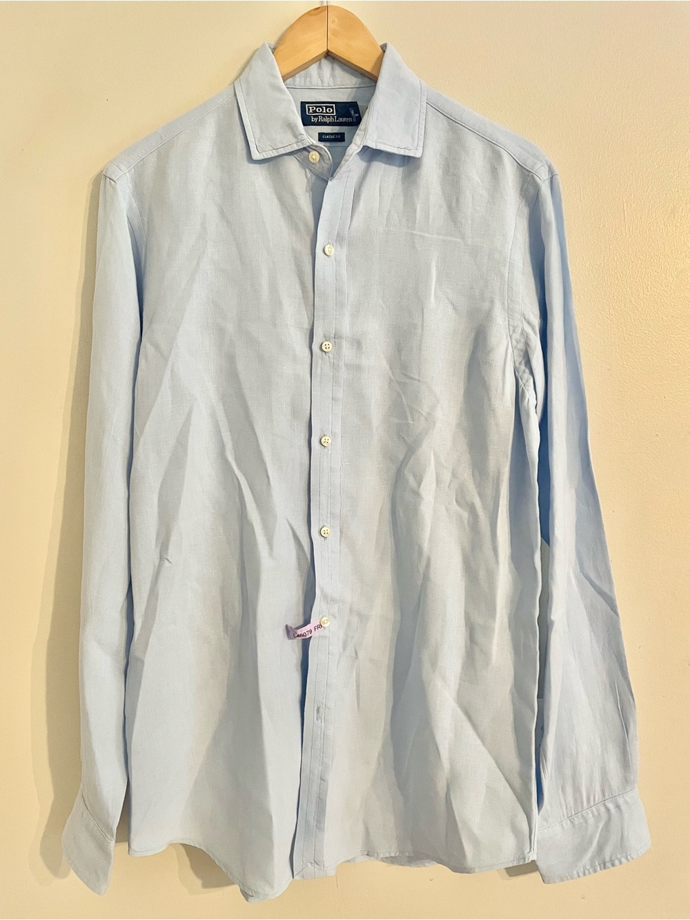 Vintage Polo by Ralph Lauren Light Blue Men's Classic Fit Button-Down Shirt Sz M